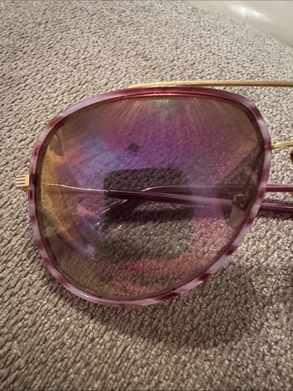 DITA Condor Two Purple Gradient Aviator Sunglasses with Gold Bridge